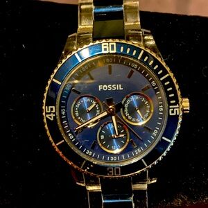 Fossil watch blue/clear